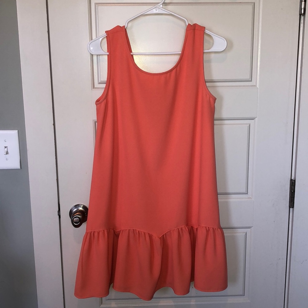 Coral shift dress
